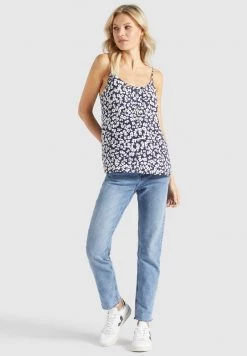 Khujo Femme ELLEN Blouse Dunkelblau Weiß Geblümt -khujo Soldes bdfbd8b310f1460aa3ca7df9791d7028