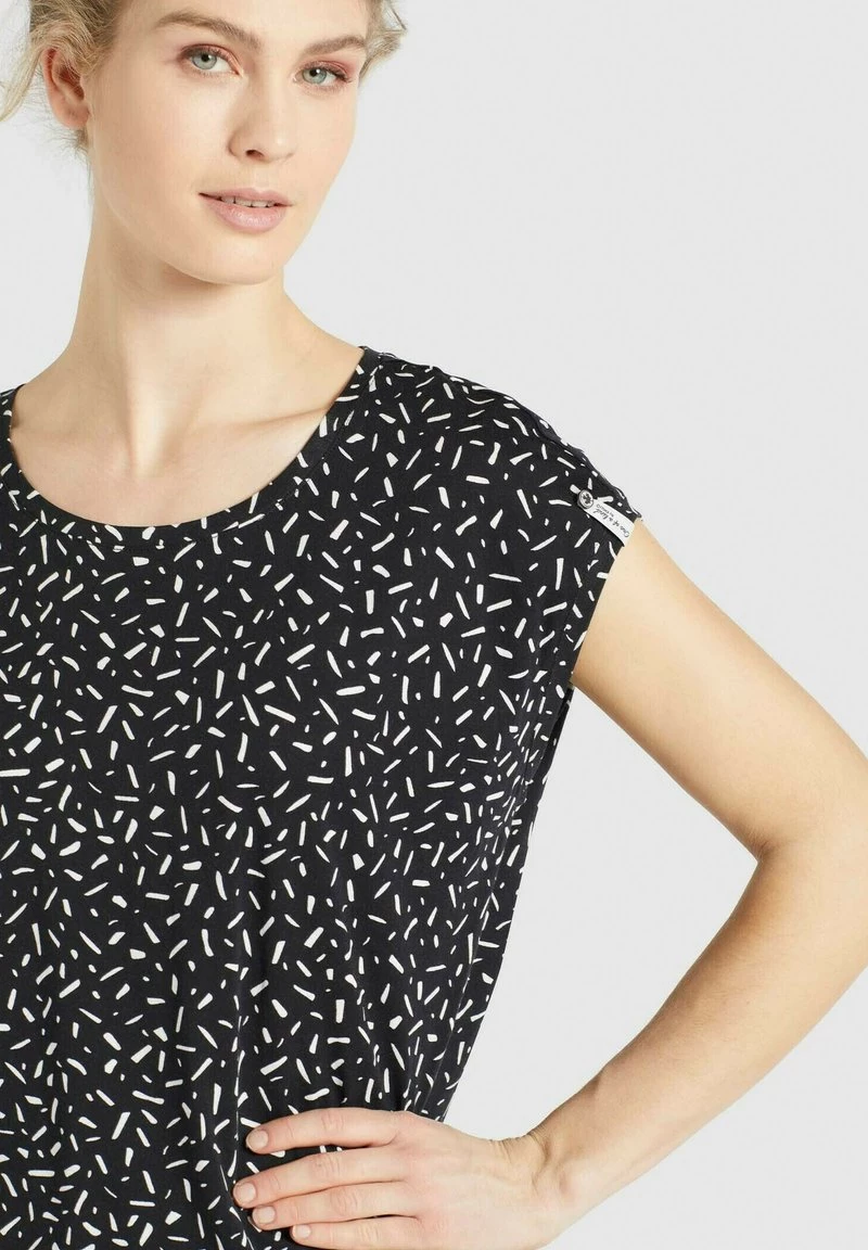 Khujo TALAJA T Shirt Imprimé Schwarz Weiß Gemustert Femme 8 Khujo TALAJA T Shirt Imprimé Schwarz Weiß Gemustert Femme – Image 6