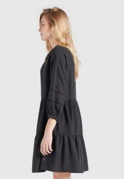 Khujo Femme CREPES Robe De Jour Schwarz -khujo Soldes c116bc2943924f01873f15d9d6cf52aa