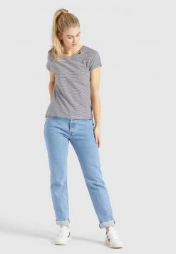 Khujo Femme BABSI T Shirt Imprimé Schwarz Weiß Gestreift -khujo Soldes c14a546b012744f5b7bc2b1644f04747