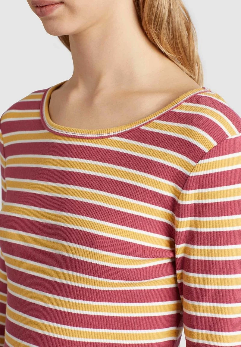 Khujo Femme SICHUAN T Shirt à Manches Longues Rosa Ocker Gestreift 7 Khujo Femme SICHUAN T Shirt à Manches Longues Rosa Ocker Gestreift – Image 5