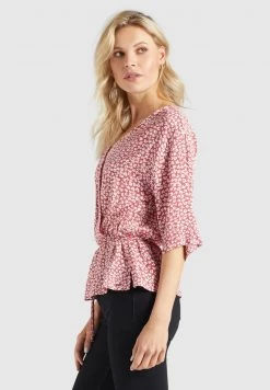 Khujo Femme RINALDA Blouse Rot Weiß Geblümt -khujo Soldes d0f4a86a1ded4010a8f853e08b94e346