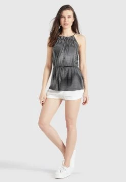 Khujo Femme VALDA Débardeur Schwarz Weiß Gestreift -khujo Soldes d8cee92ed5bd4ad59b5e7a878a324b29