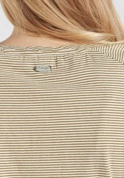 Khujo BABSI T Shirt Imprimé Weiß Ocker Gestreift Femme -khujo Soldes d9a1b076b2994c0a979be53cce609f51