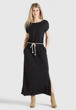 Khujo DOREEN Robe Longue Schwarz Femme