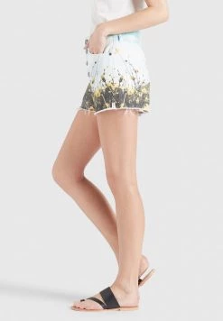 Khujo ANOUK Short En Jean Blau Weiß Gemustert Femme -khujo Soldes df6952670d814f48816284802c392715
