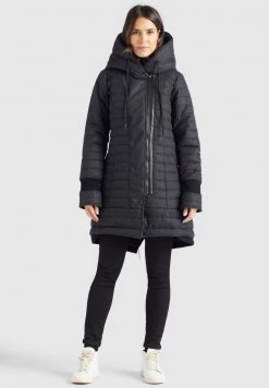 Khujo Femme MANTEL TOPSY2 Veste D'hiver Schwarz Weiß Meliert