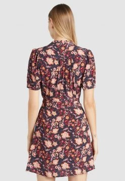 Khujo Femme FROMMET Robe De Jour Orange Rot Gemustert -khujo Soldes e1d7c8feadeb412f837fd91929a271f8