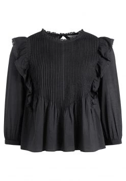 Khujo HALIA Blouse Black Femme -khujo Soldes e230bb06b79246799404da5f2adbf6fd