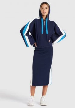 Khujo Femme ZENGINA Sweat à Capuche Blue/white -khujo Soldes e510dca9c3ec4516893246512534d6ee