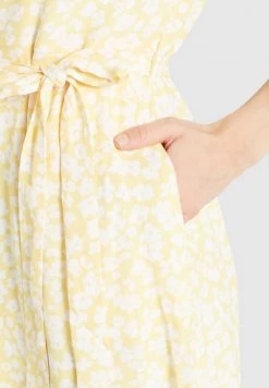 Khujo Femme GOYA Robe Chemise Gelb Weiß Geblümt -khujo Soldes eb4352f51658402ba2b23e62cd7298b6