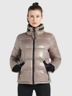 Khujo BLONDIE Veste D'hiver Taupe Glänzend Femme