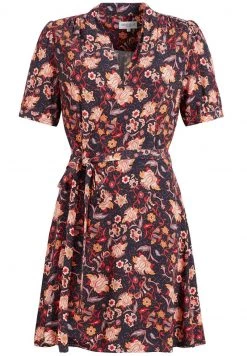 Khujo Femme FROMMET Robe De Jour Orange Rot Gemustert -khujo Soldes f02516de282746528486842637ed7f56