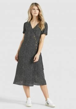 Khujo PORGY Robe De Jour Schwarz Weiß Gepunktet Femme