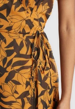 Khujo Femme VARVARA Robe De Jour Orange/black -khujo Soldes f5a05ef01d23487581bfde80eb131d15