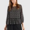 Khujo KLEMENTINA Blouse Black/blue Femme -khujo Soldes f5bbdc3d6c994e2e8637e675539a091f