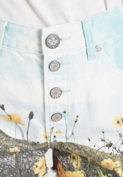 Khujo ANOUK Short En Jean Blau Weiß Gemustert Femme -khujo Soldes f787acba2c6c4a06a8bf588aca1d3423