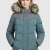 Khujo WINSEN Veste D'hiver Blaugrau Femme -khujo Soldes f79ae90c1e464c8d903c9da89883d806