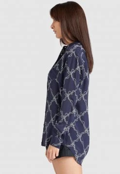 Khujo COLLINS Chemisier Dark Blue Femme -khujo Soldes fb2eea29909145adbfe35929ba43882c