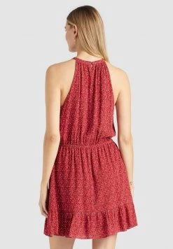 Khujo Femme KELSA Robe De Jour Rot Geblümt -khujo Soldes ff84a3207f194441adcb9ab23fe3afee